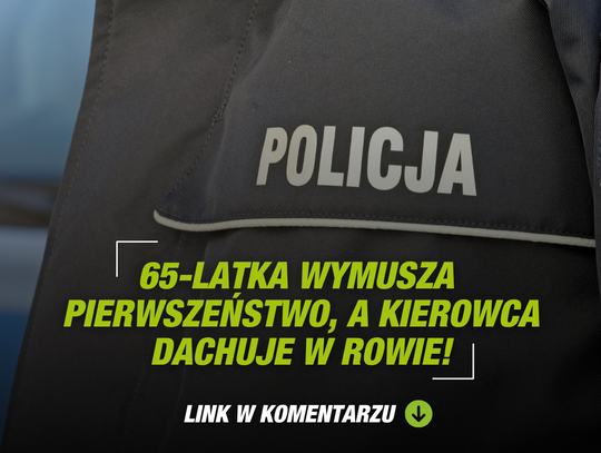 65-latka wymusza pierwszeństwo, a kierowca dachuje w rowie!