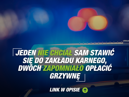 Jeden nie chciał sam stawić się do zakładu karnego, dwóch zapomniało opłacić grzywnę