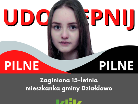 Zaginiona 15-letnia mieszkanka gminy Działdowo