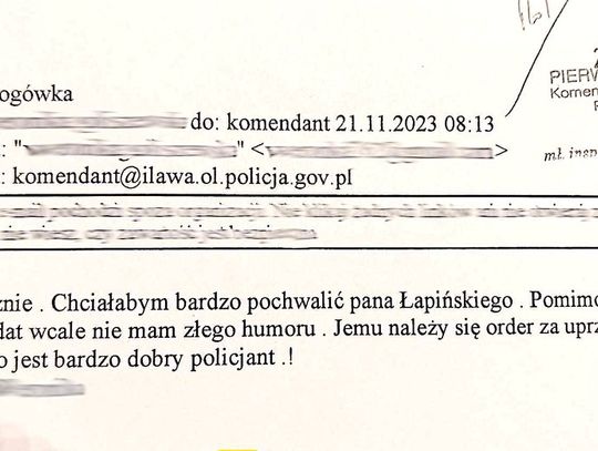 Została ukarana mandatem i podziękowała za to policjantowi