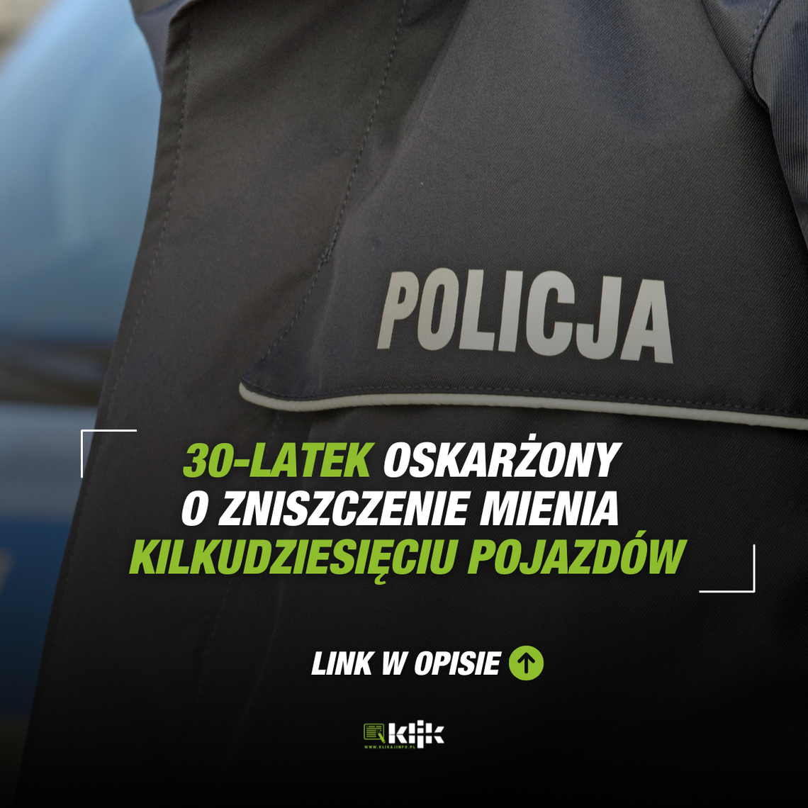 30-latek oskarżony o zniszczenie mienia kilkudziesięciu pojazdów