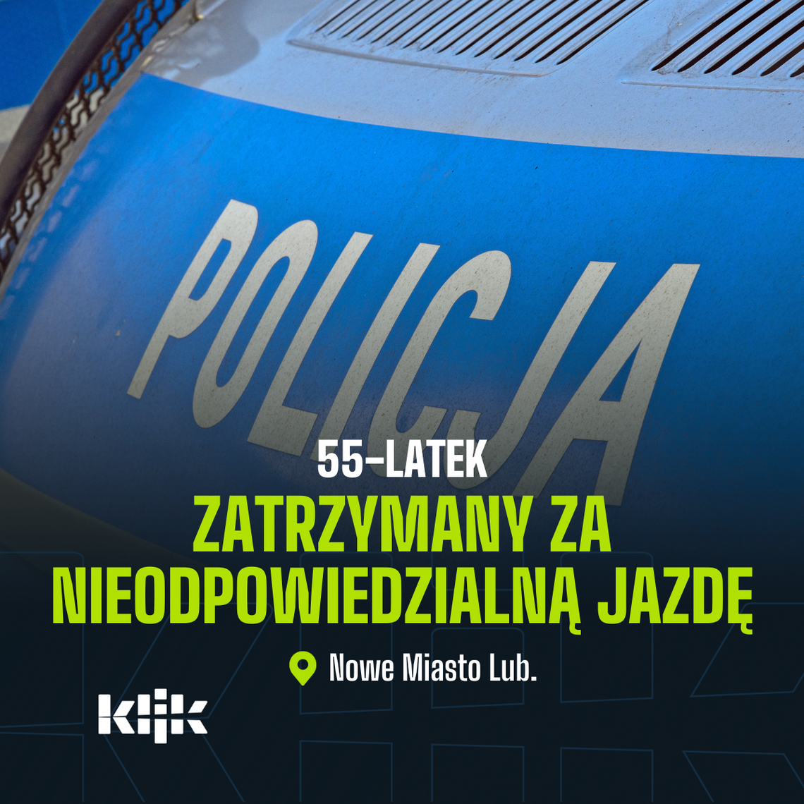 55-latek zatrzymany za nieodpowiedzialną jazdę