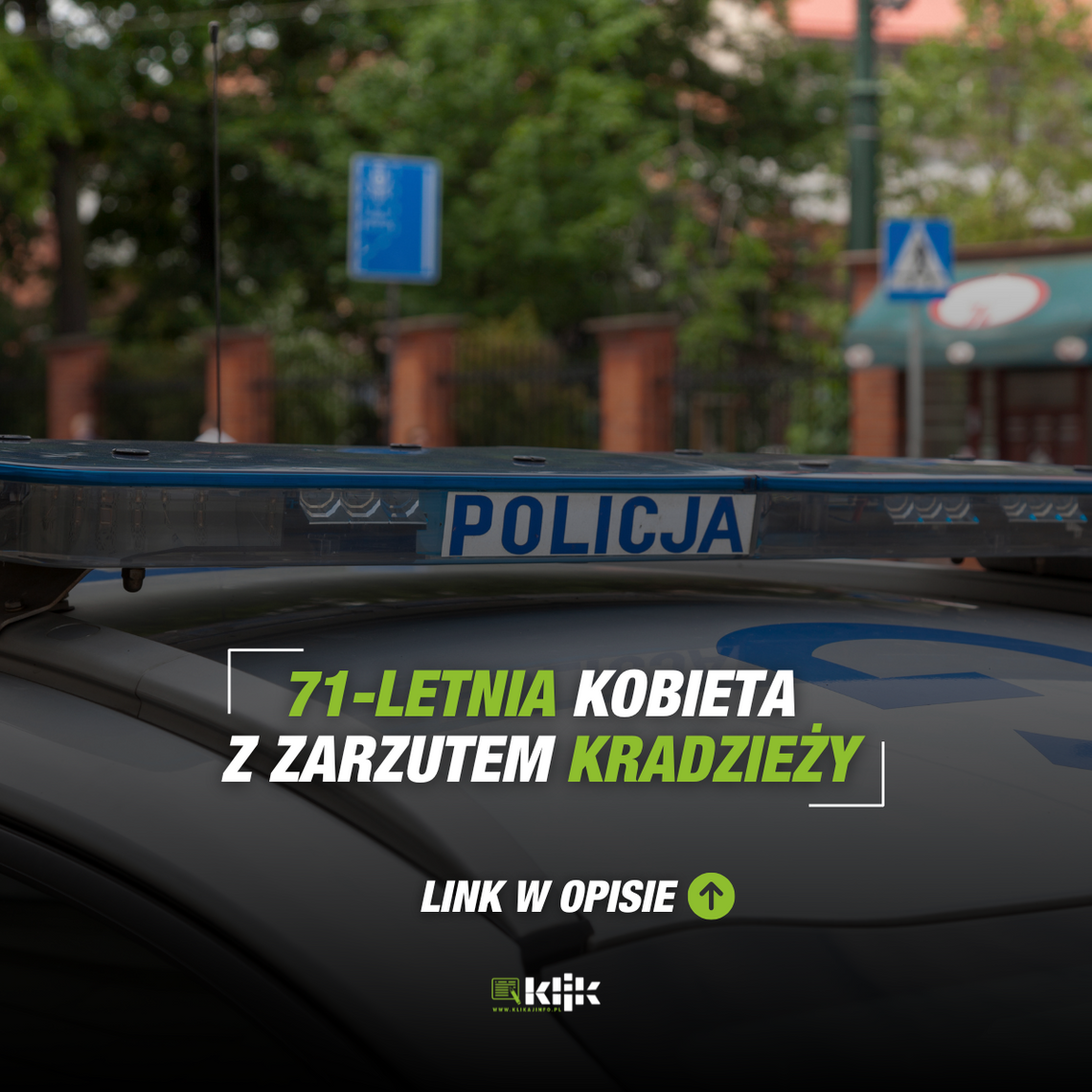 71-letnia kobieta z zarzutem kradzieży