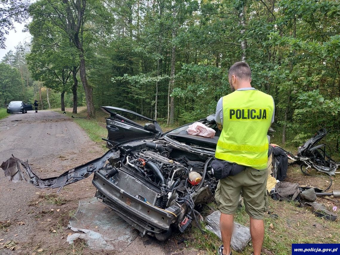 Dwie ofiary śmiertelne wypadku w powiecie mrągowskim