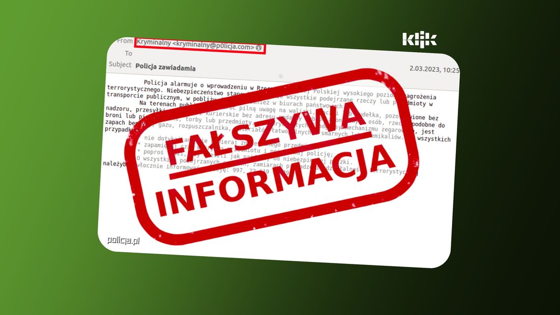 Fałszywa informacja krąży w sieci. Policja dementuje