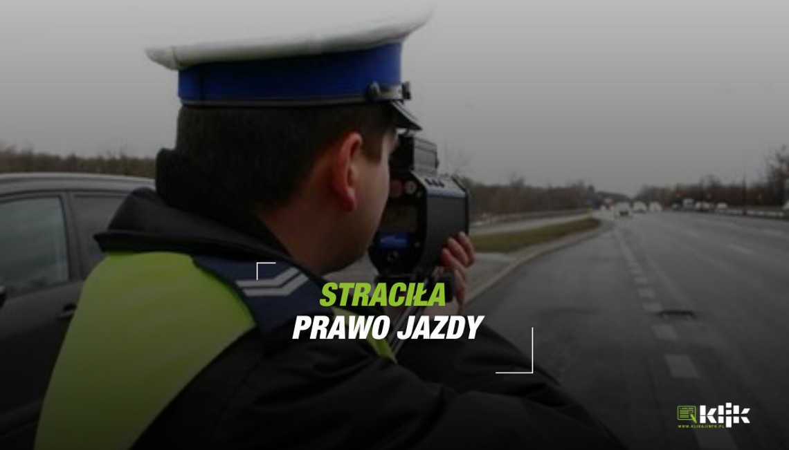 Jechała za szybko, straciła prawo jazdy