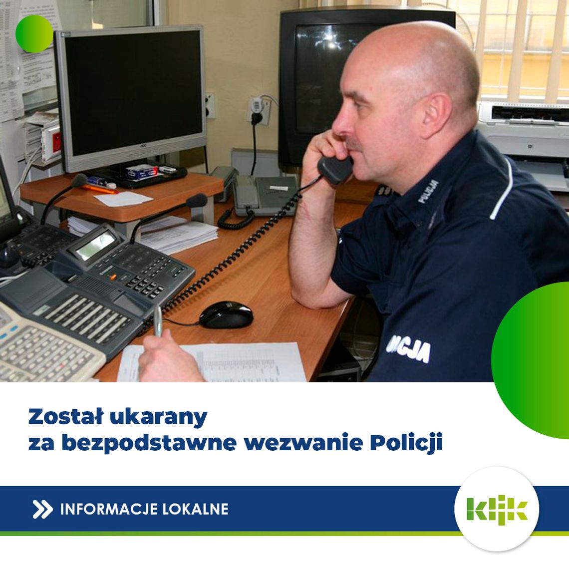 Mieszkaniec gm. Biskupiec został ukarany za bezpodstawne wezwanie Policji