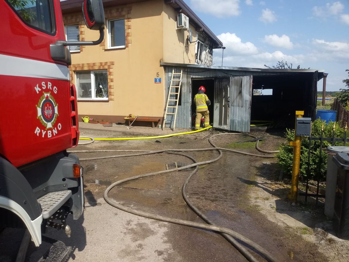 Pożar w Rybnie - jedna osoba poszkodowana