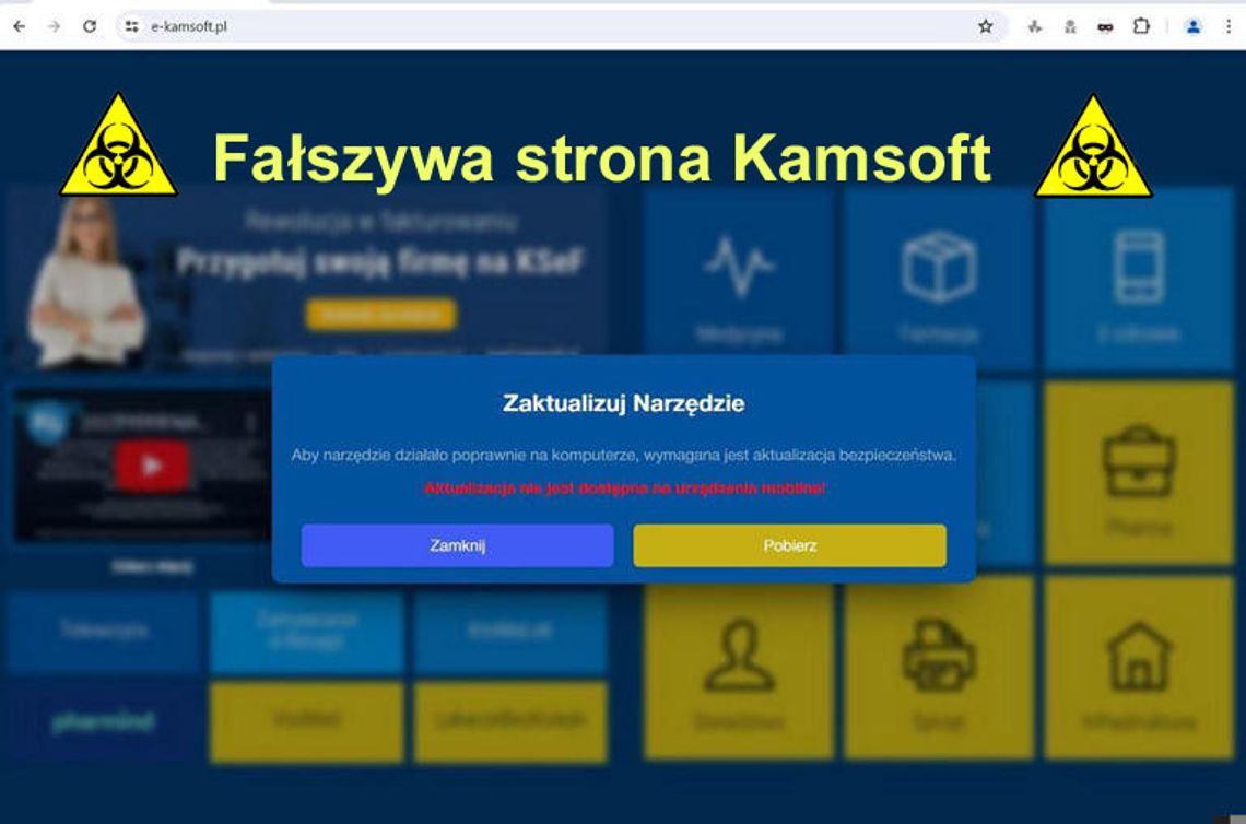 Fałszywa strona Kamsoft