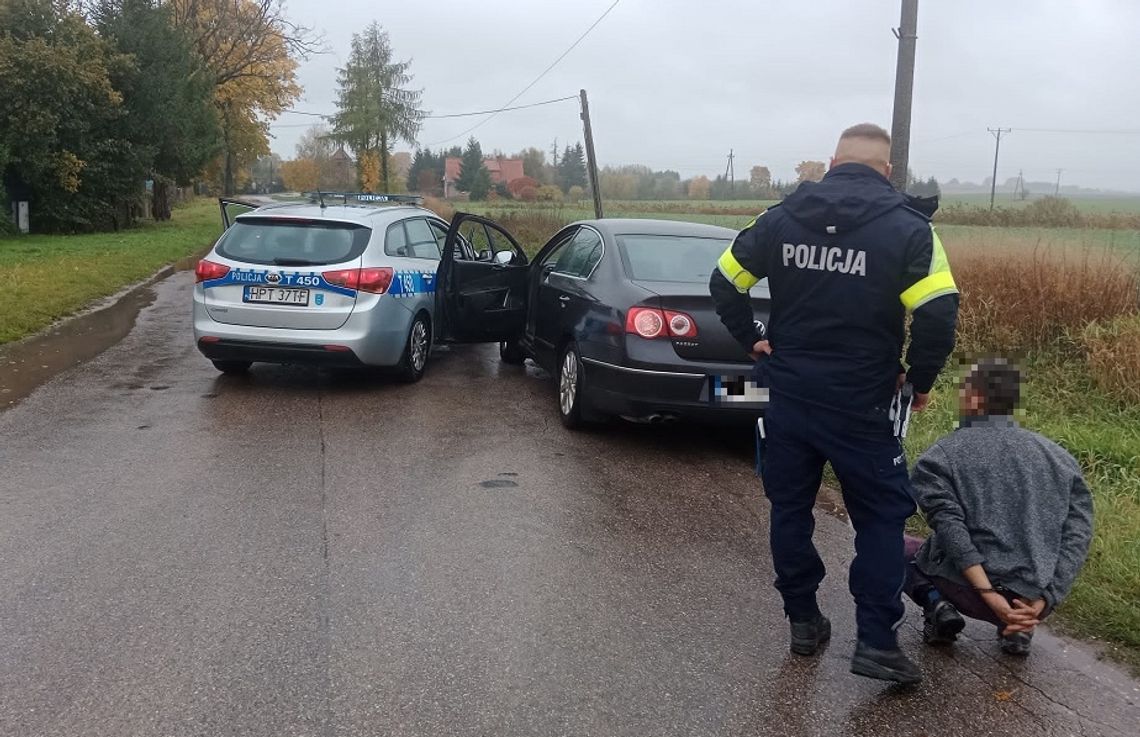 W Miłomłynie policja po pościgu zatrzymała uciekającego kierowcę