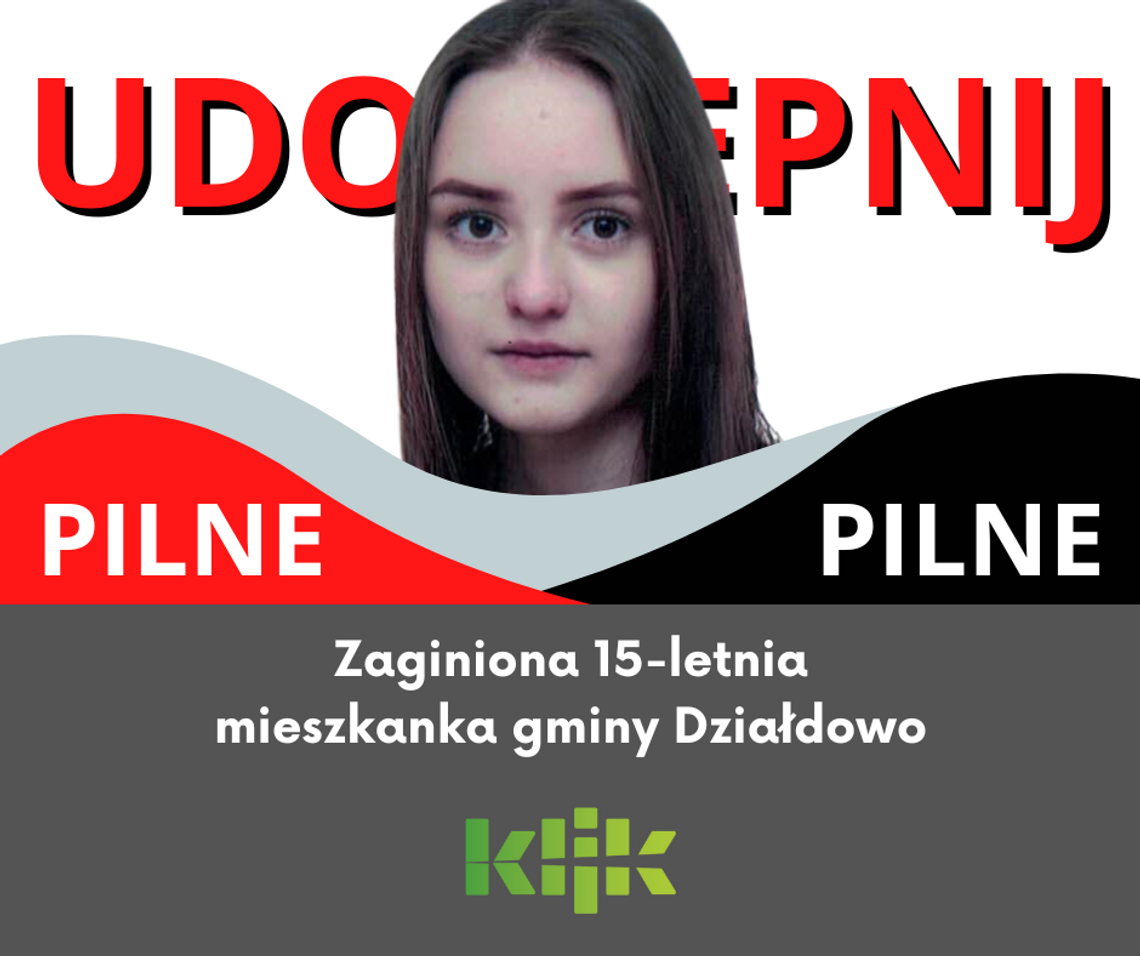 Zaginiona 15-letnia mieszkanka gminy Działdowo