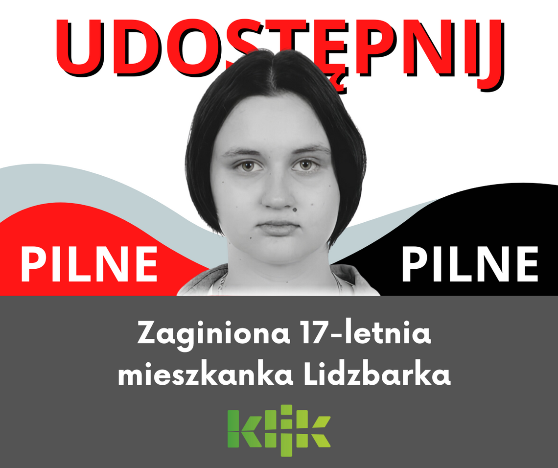 Zaginiona 17-letnia mieszkanka Lidzbarka