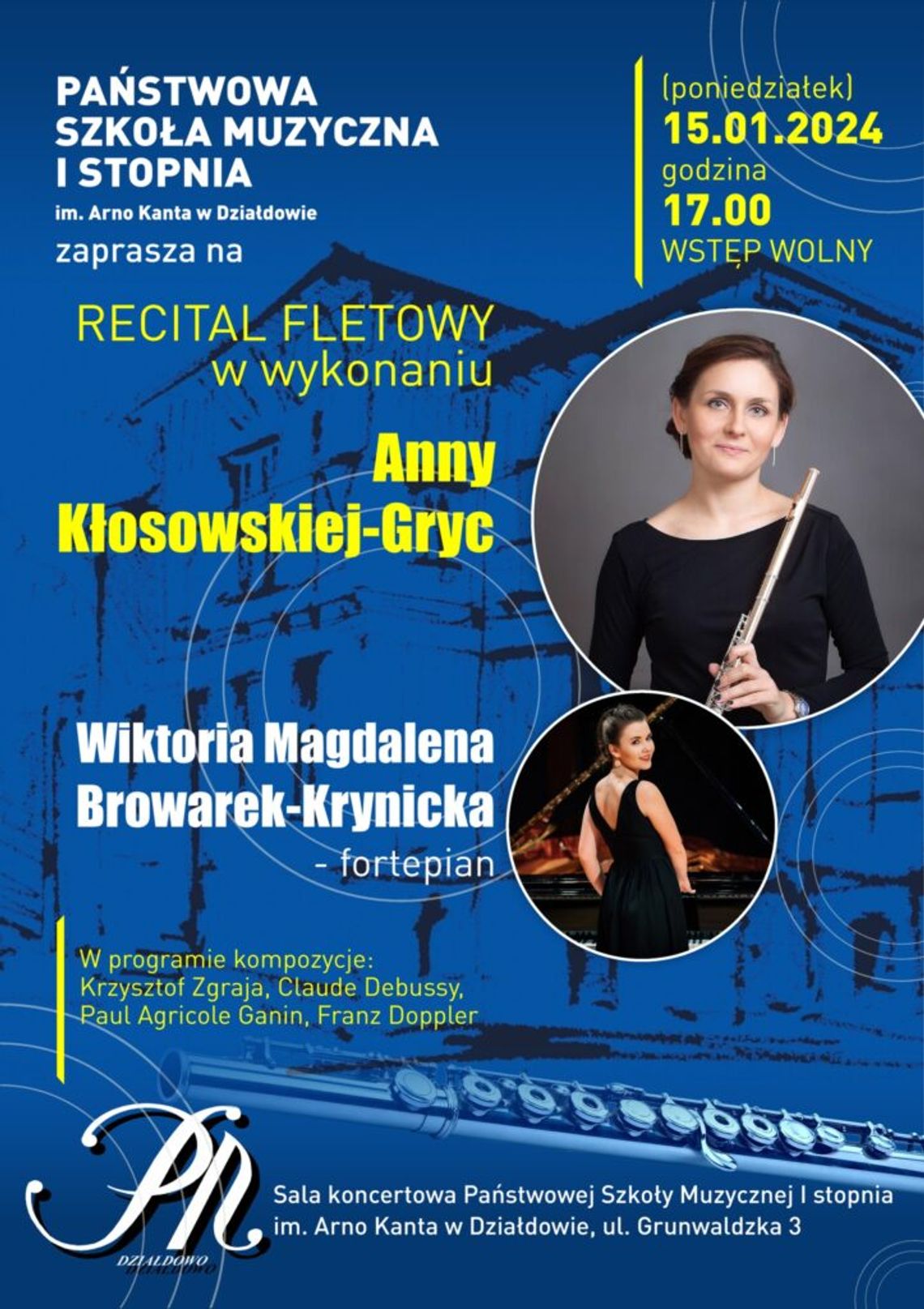 Zaproszenie na recital Anny Kłosowskiej-Gryc