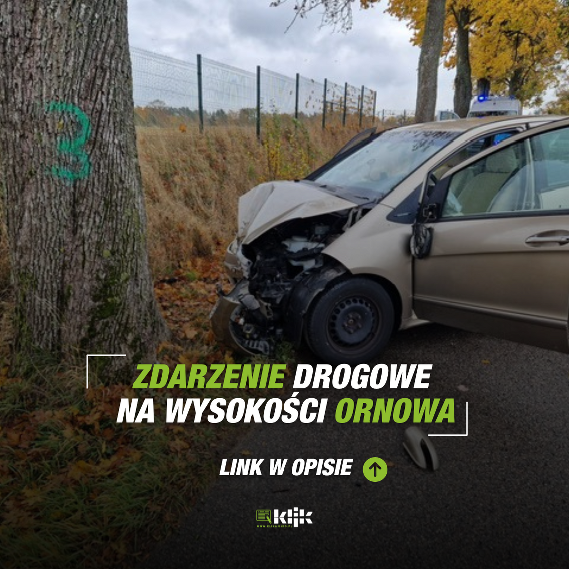 Zdarzenie drogowe na wysokości Ornowa