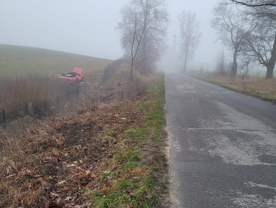 Wypadek drogowy na drodze Bynowo-Miłomłyn